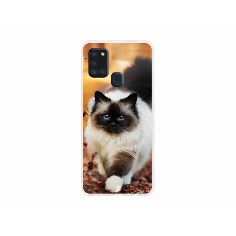 Gelový obal mmCase na mobil Samsung Galaxy A21s - kočka 1