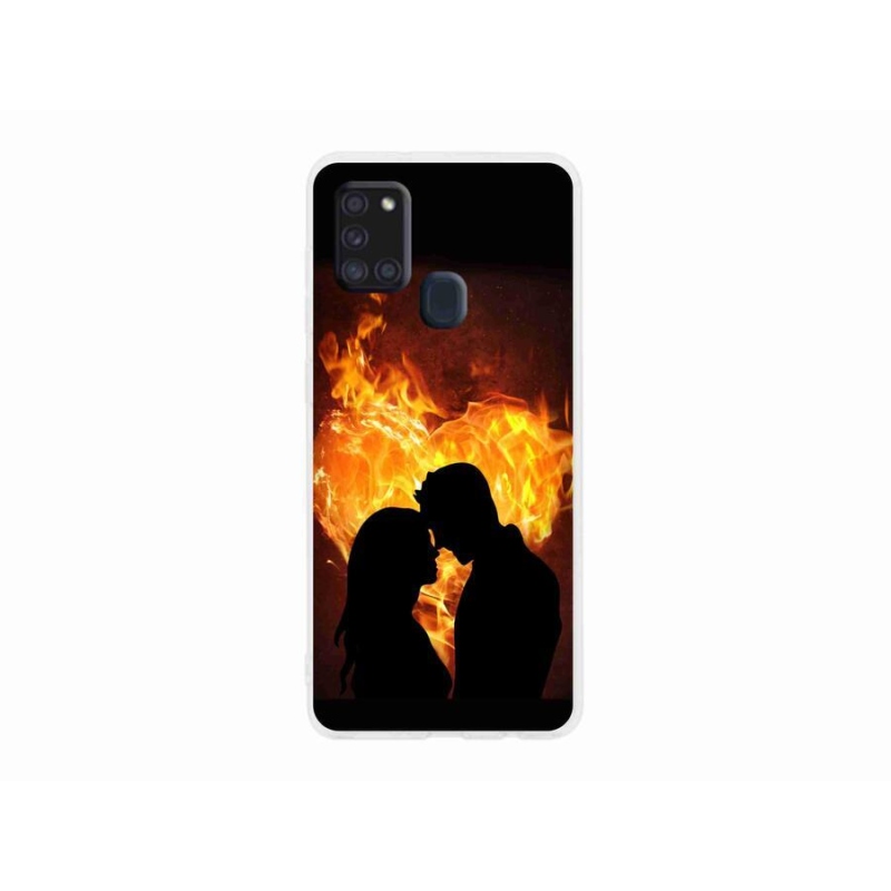 Gelový obal mmCase na mobil Samsung Galaxy A21s - ohnivá láska