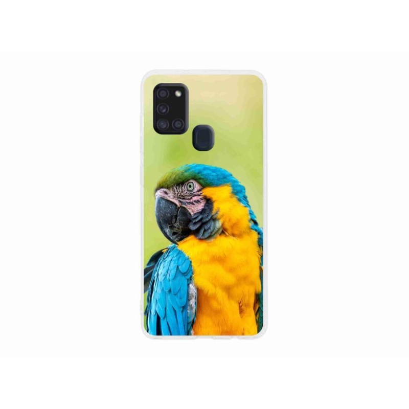 Gelový obal mmCase na mobil Samsung Galaxy A21s - papoušek ara 2