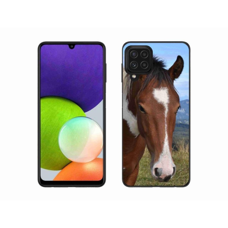 Gelový obal mmCase na mobil Samsung Galaxy A22 4G - hnědý kůň