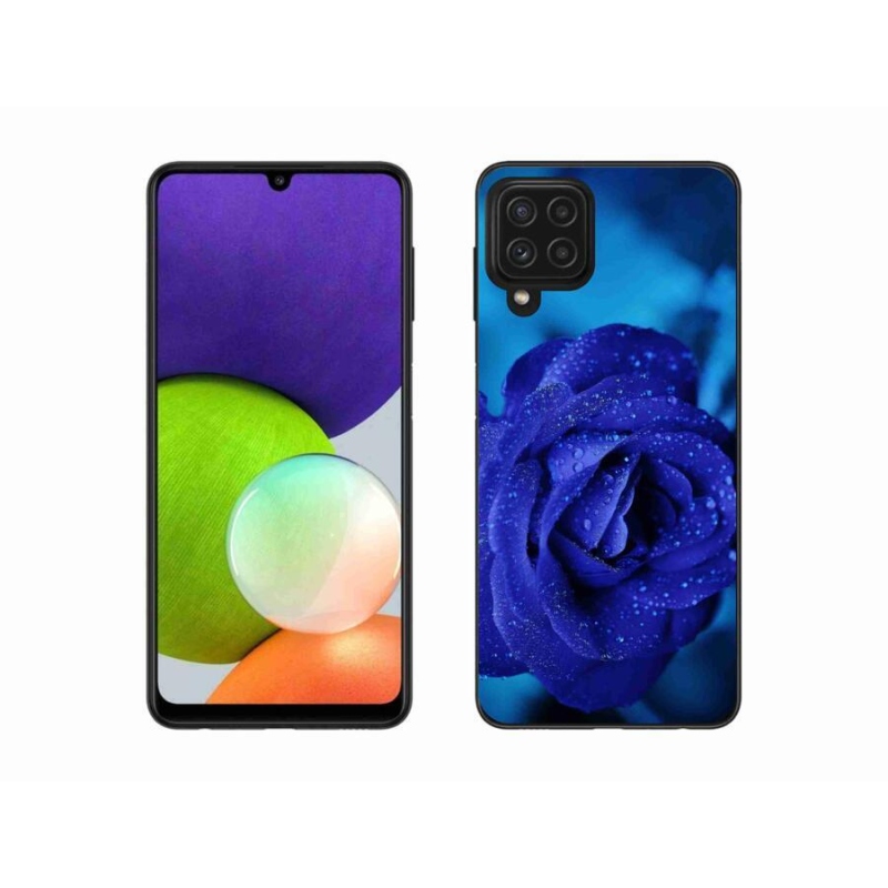 Gelový obal mmCase na mobil Samsung Galaxy A22 4G - modrá růže