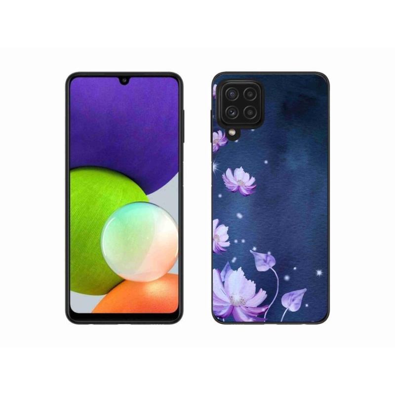 Gelový obal mmCase na mobil Samsung Galaxy A22 4G - padající květy