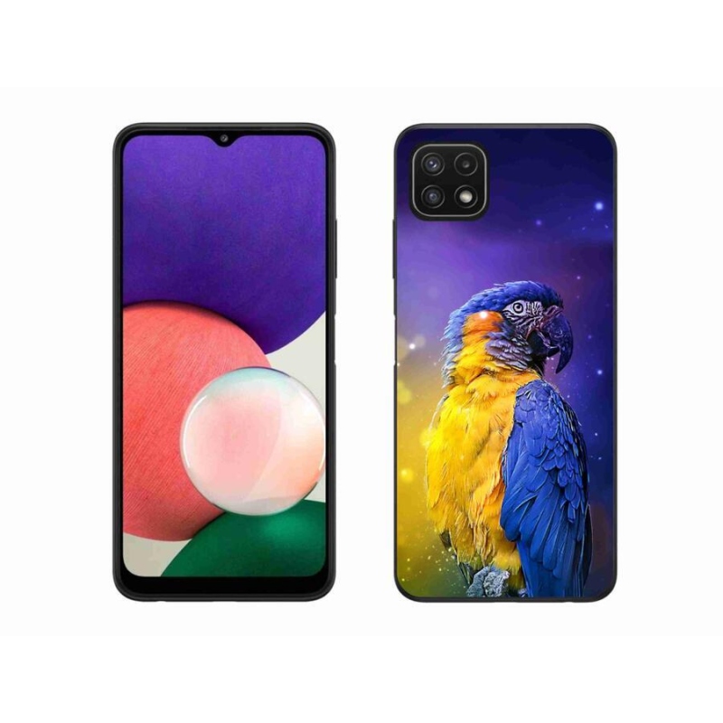 Gelový obal mmCase na mobil Samsung Galaxy A22 5G - papoušek ara 1