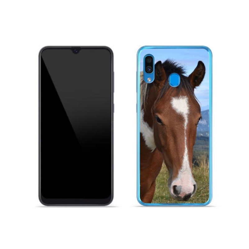 Gelový obal mmCase na mobil Samsung Galaxy A30 - hnědý kůň