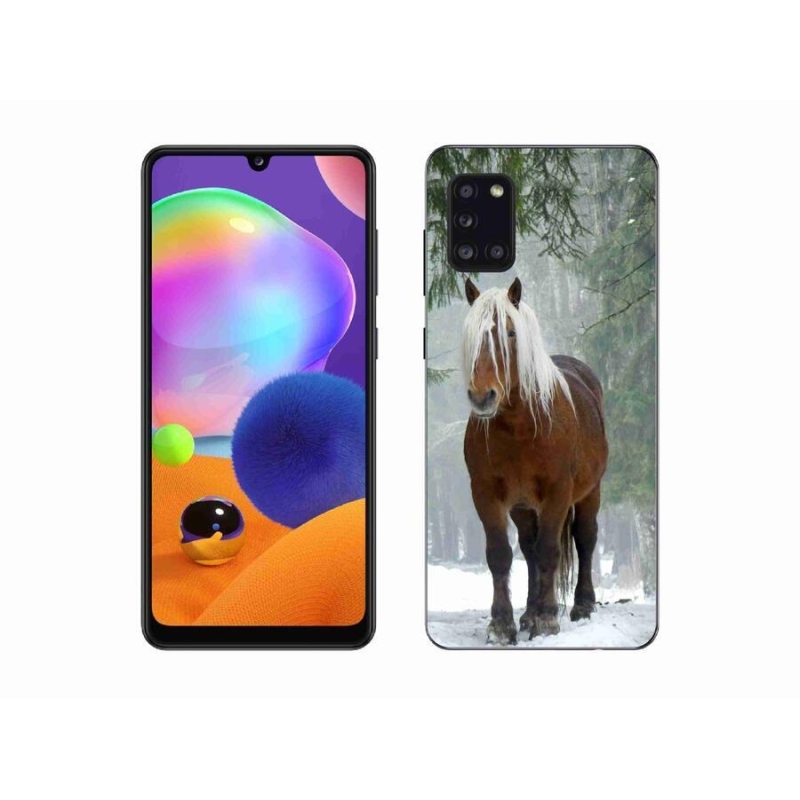 Gelový obal mmCase na mobil Samsung Galaxy A31 - kůň v lese