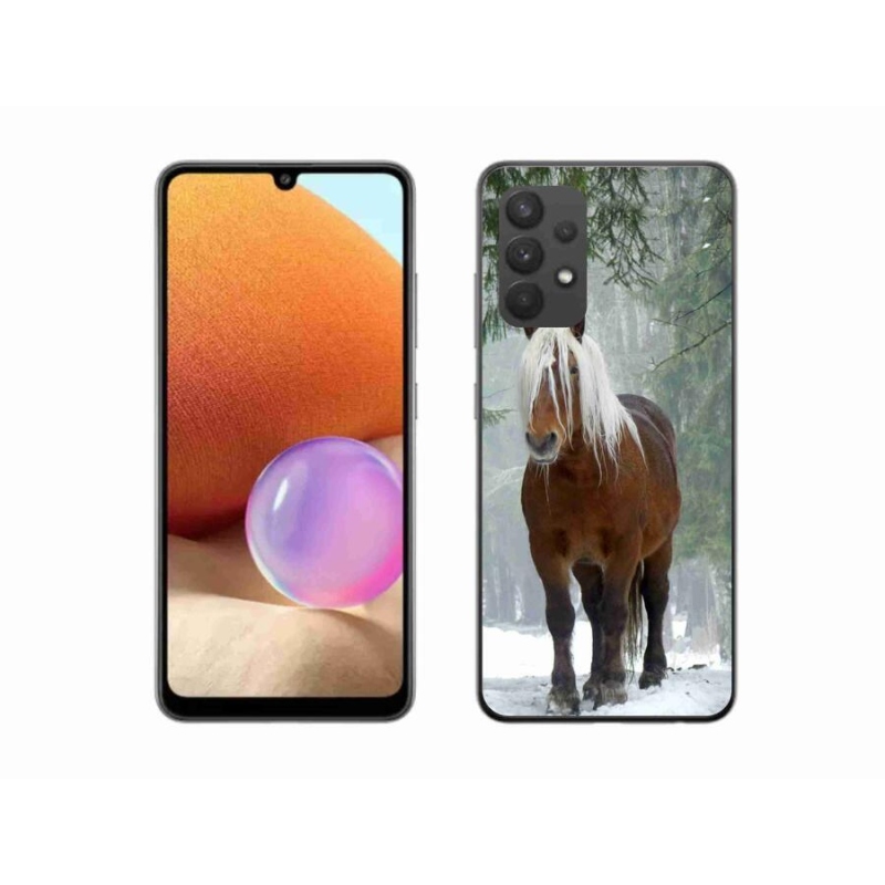 Gelový obal mmCase na mobil Samsung Galaxy A32 4G - kůň v lese