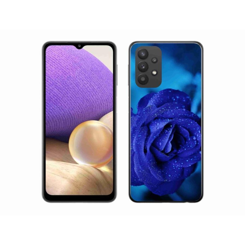 Gelový obal mmCase na mobil Samsung Galaxy A32 5G - modrá růže