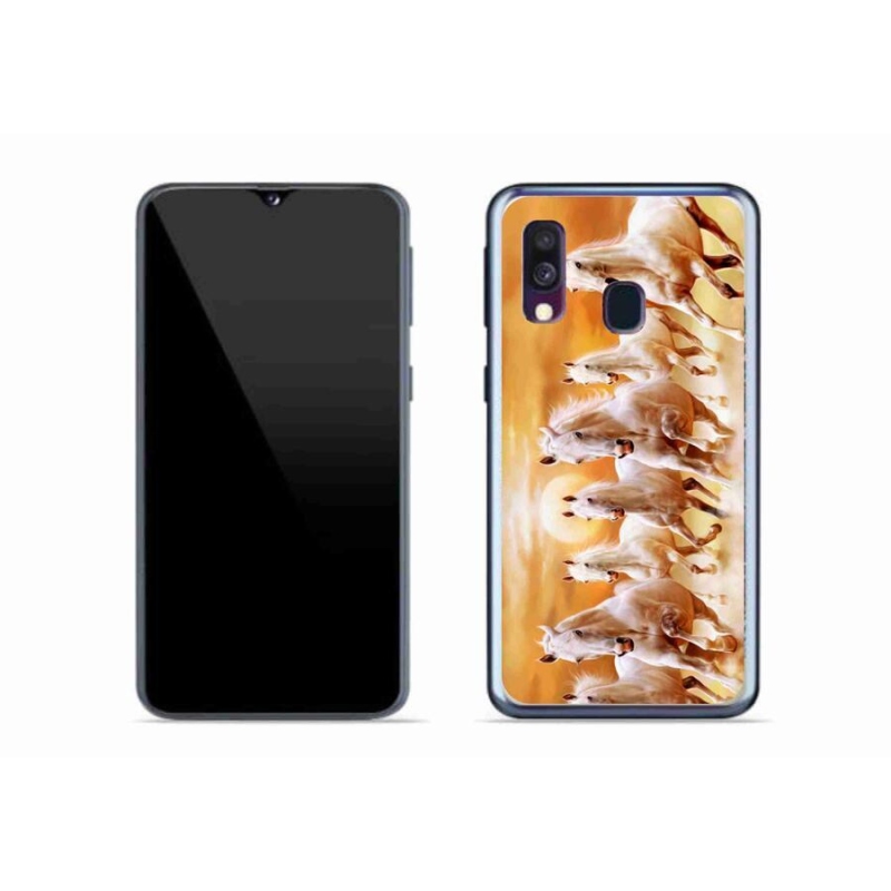 Gelový obal mmCase na mobil Samsung Galaxy A40 - koně 2