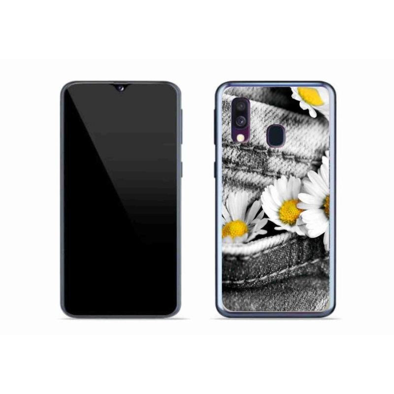 Gelový obal mmCase na mobil Samsung Galaxy A40 - kopretiny