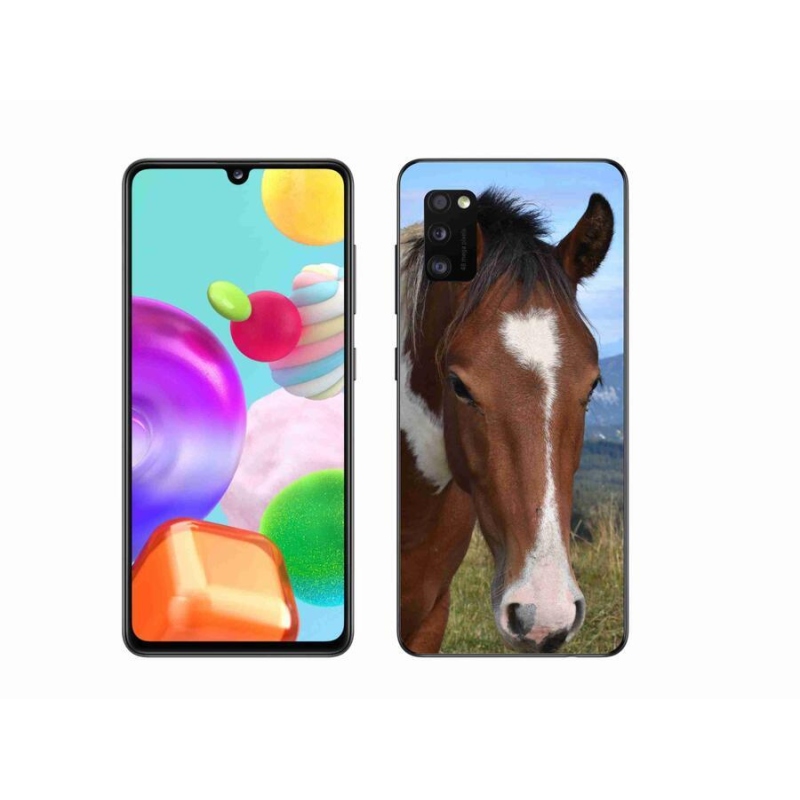 Gelový obal mmCase na mobil Samsung Galaxy A41 - hnědý kůň