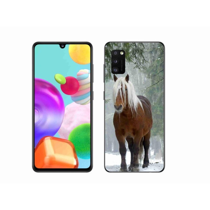 Gelový obal mmCase na mobil Samsung Galaxy A41 - kůň v lese
