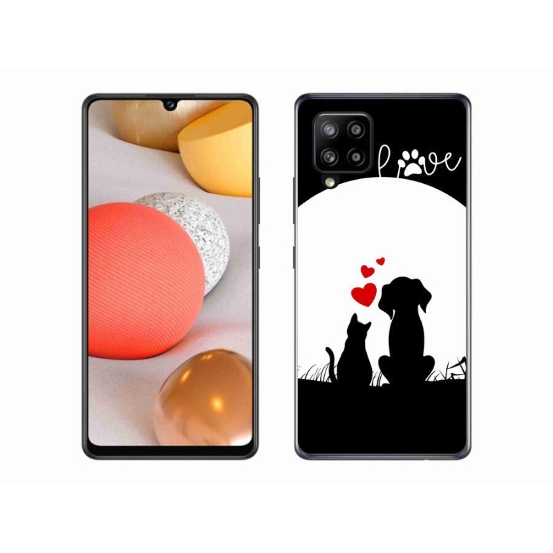 Gelový obal mmCase na mobil Samsung Galaxy A42 5G - zvířecí láska