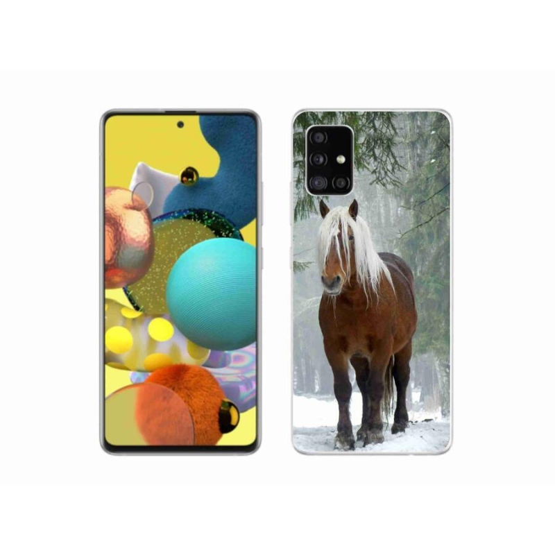 Gelový obal mmCase na mobil Samsung Galaxy A51 5G - kůň v lese