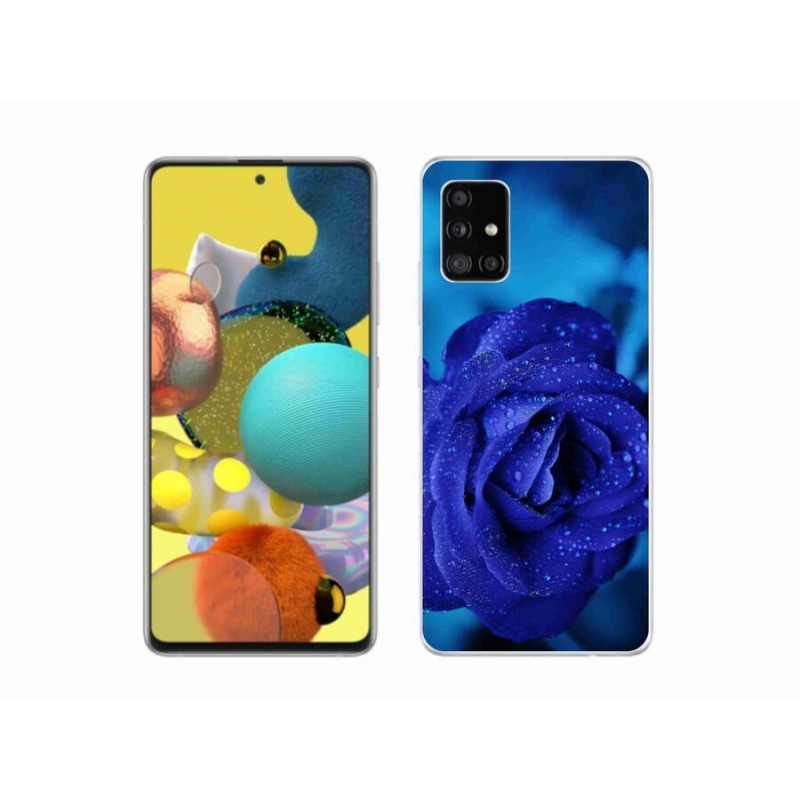 Gelový obal mmCase na mobil Samsung Galaxy A51 5G - modrá růže