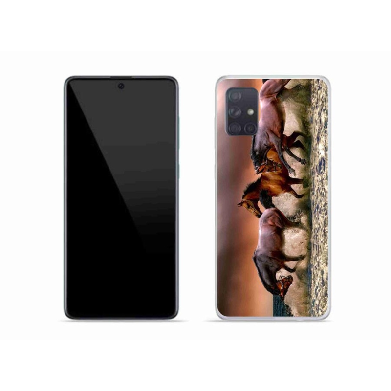 Gelový obal mmCase na mobil Samsung Galaxy A51 - koně 1