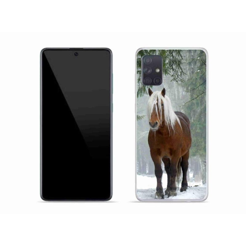 Gelový obal mmCase na mobil Samsung Galaxy A51 - kůň v lese