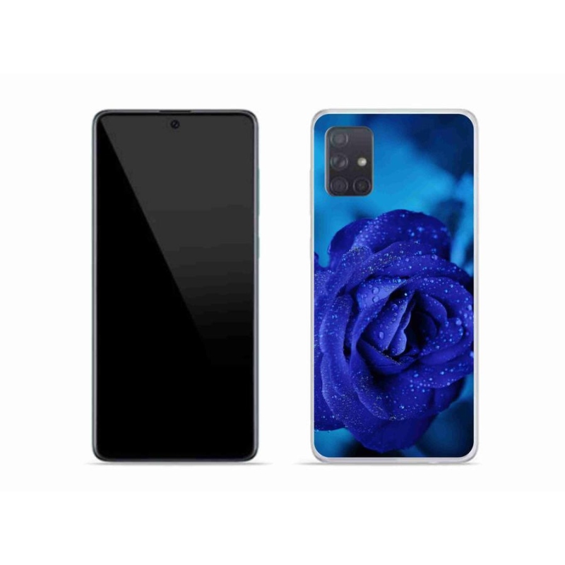 Gelový obal mmCase na mobil Samsung Galaxy A51 - modrá růže