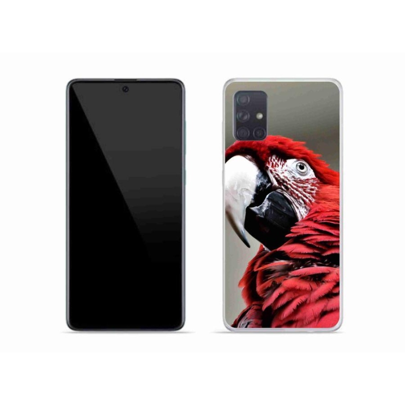 Gelový obal mmCase na mobil Samsung Galaxy A51 - papoušek ara červený