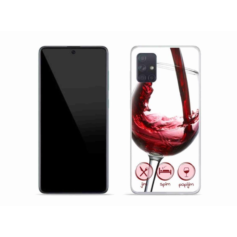 Gelový obal mmCase na mobil Samsung Galaxy A51 - sklenička vína červené