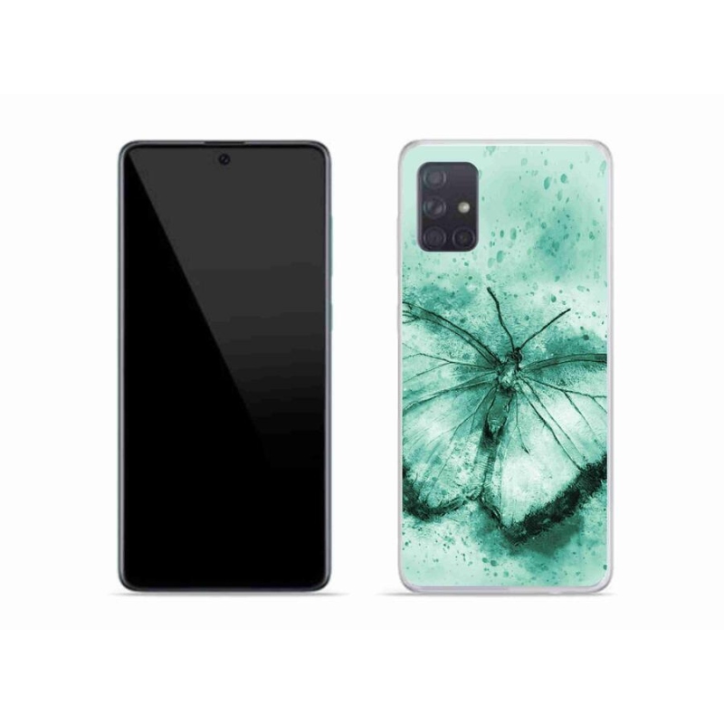 Gelový obal mmCase na mobil Samsung Galaxy A51 - zelený motýl