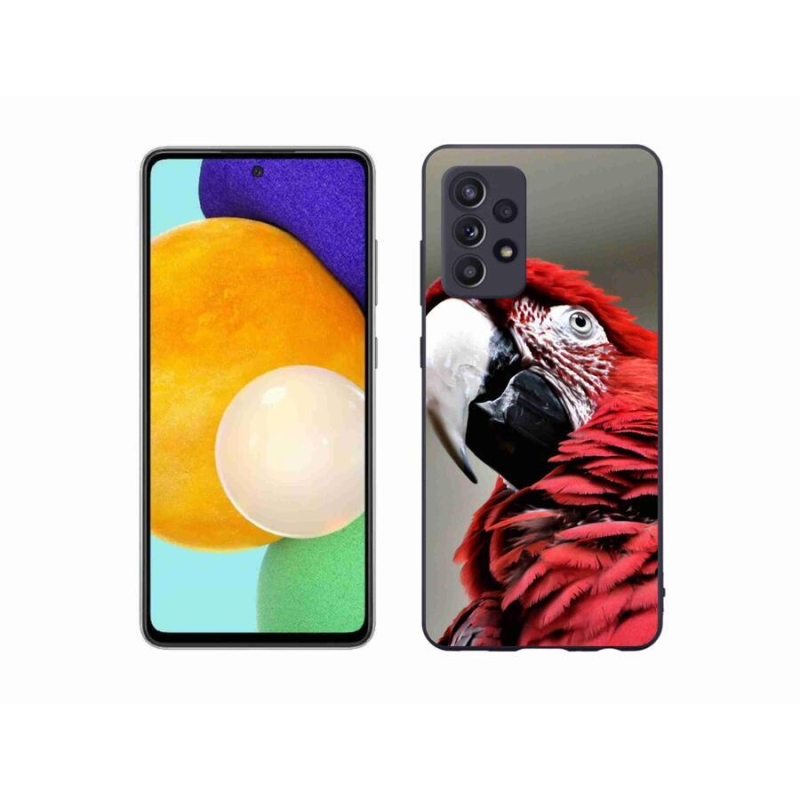 Gelový obal mmCase na mobil Samsung Galaxy A52/A52 5G - papoušek ara červený