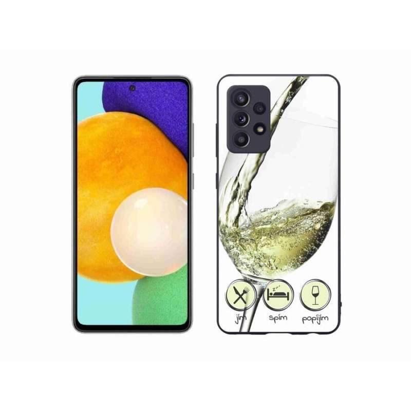 Gelový obal mmCase na mobil Samsung Galaxy A52s 5G - sklenička vína bílé