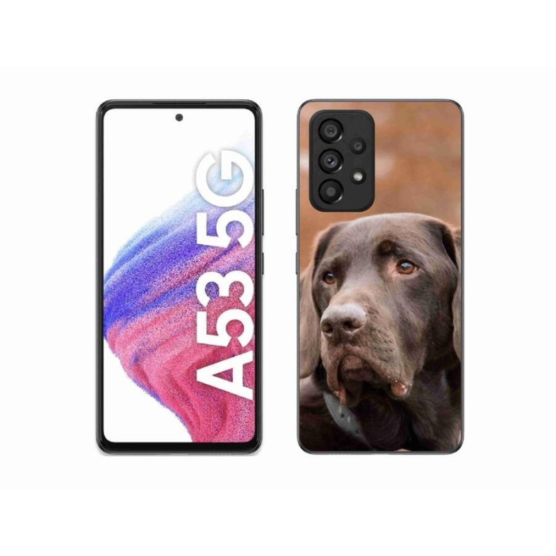 Gelový obal mmCase na mobil Samsung Galaxy A53 5G - hnědý labrador