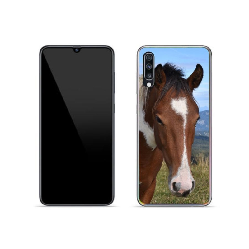 Gelový obal mmCase na mobil Samsung Galaxy A70 - hnědý kůň