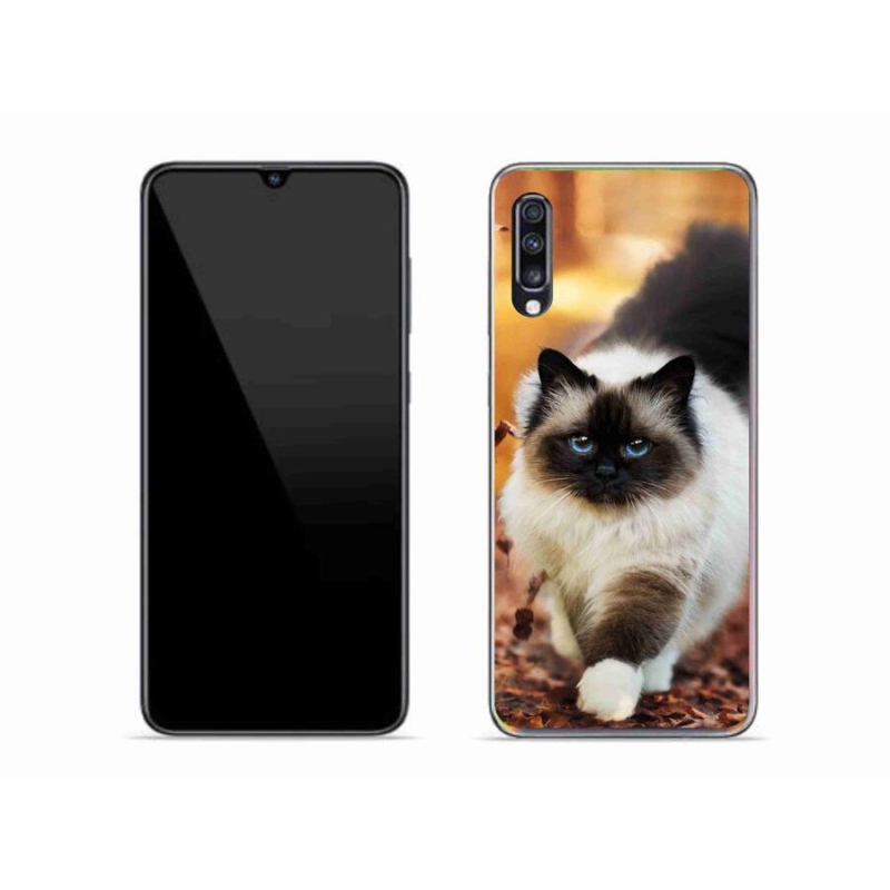 Gelový obal mmCase na mobil Samsung Galaxy A70 - kočka 1