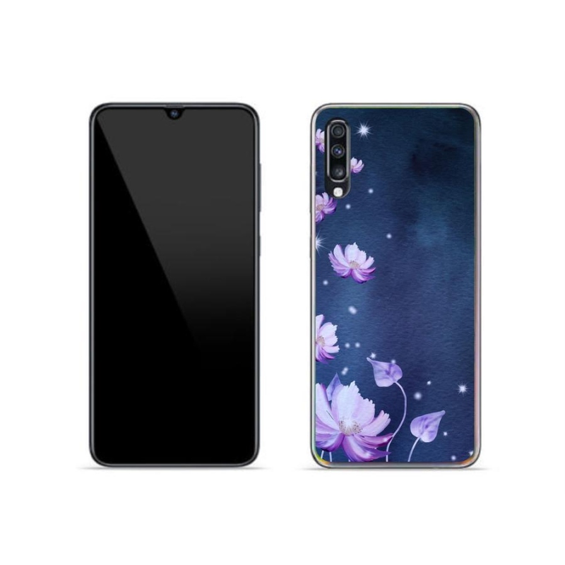 Gelový obal mmCase na mobil Samsung Galaxy A70 - padající květy