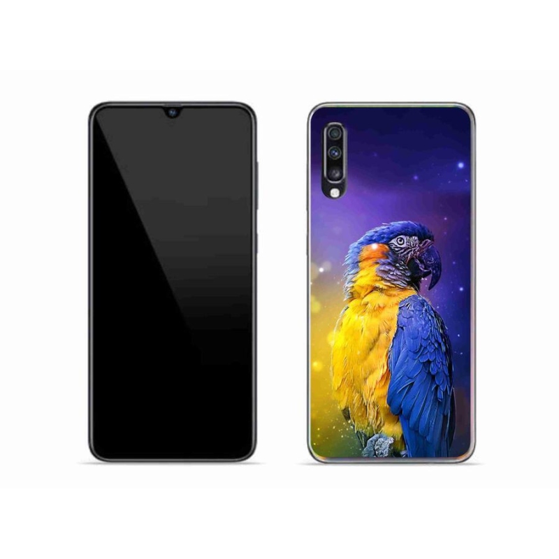 Gelový obal mmCase na mobil Samsung Galaxy A70 - papoušek ara 1