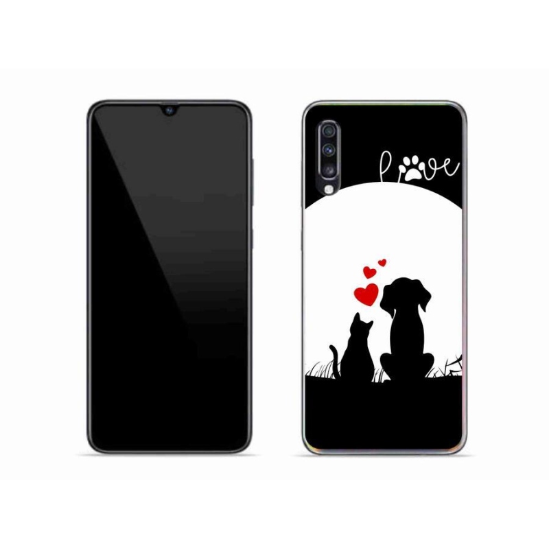 Gelový obal mmCase na mobil Samsung Galaxy A70 - zvířecí láska