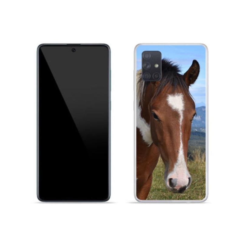 Gelový obal mmCase na mobil Samsung Galaxy A71 - hnědý kůň