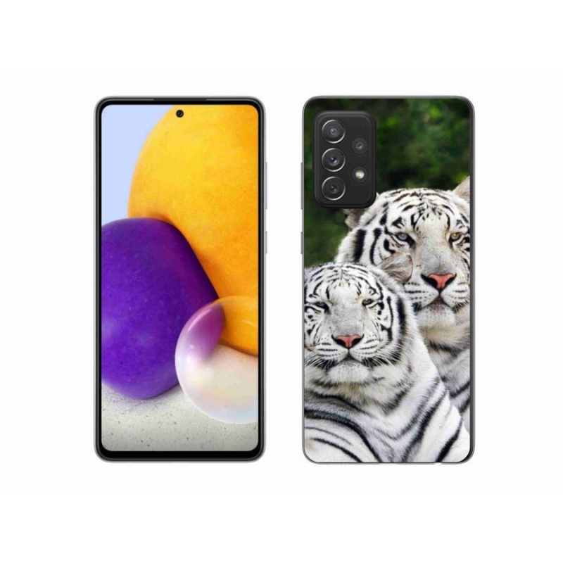 Gelový obal mmCase na mobil Samsung Galaxy A72/A72 5G - bílí tygři