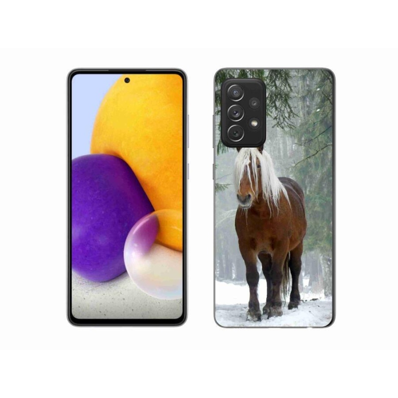 Gelový obal mmCase na mobil Samsung Galaxy A72/A72 5G - kůň v lese