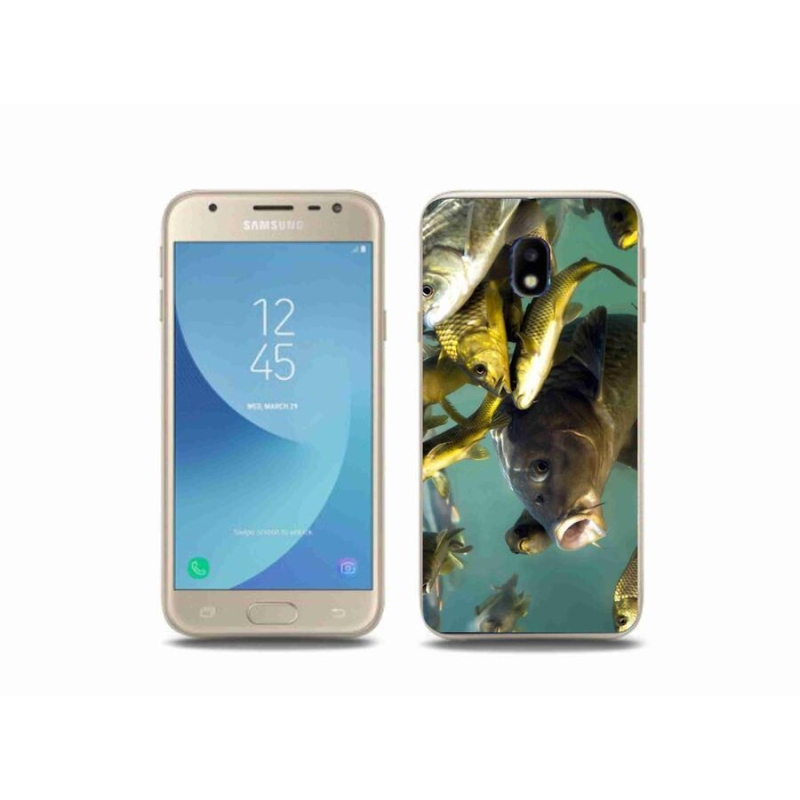 Gelový obal mmCase na mobil Samsung Galaxy J3 (2017) - hejno ryb