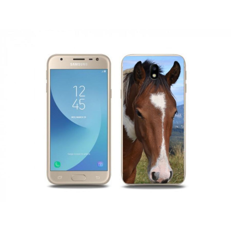 Gelový obal mmCase na mobil Samsung Galaxy J3 (2017) - hnědý kůň