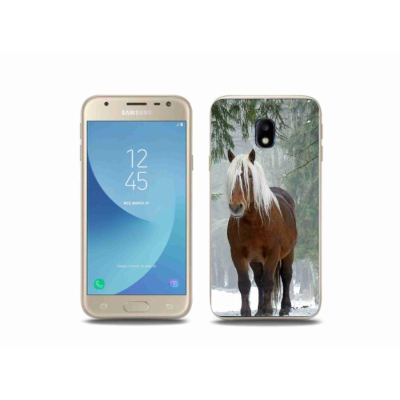 Gelový obal mmCase na mobil Samsung Galaxy J3 (2017) - kůň v lese