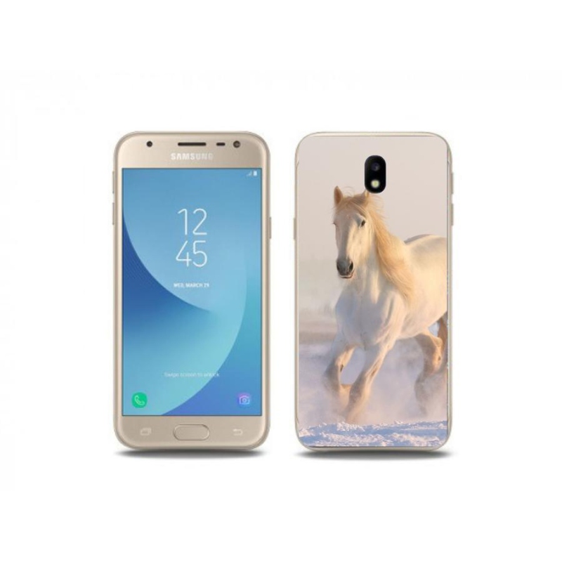 Gelový obal mmCase na mobil Samsung Galaxy J3 (2017) - kůň ve sněhu