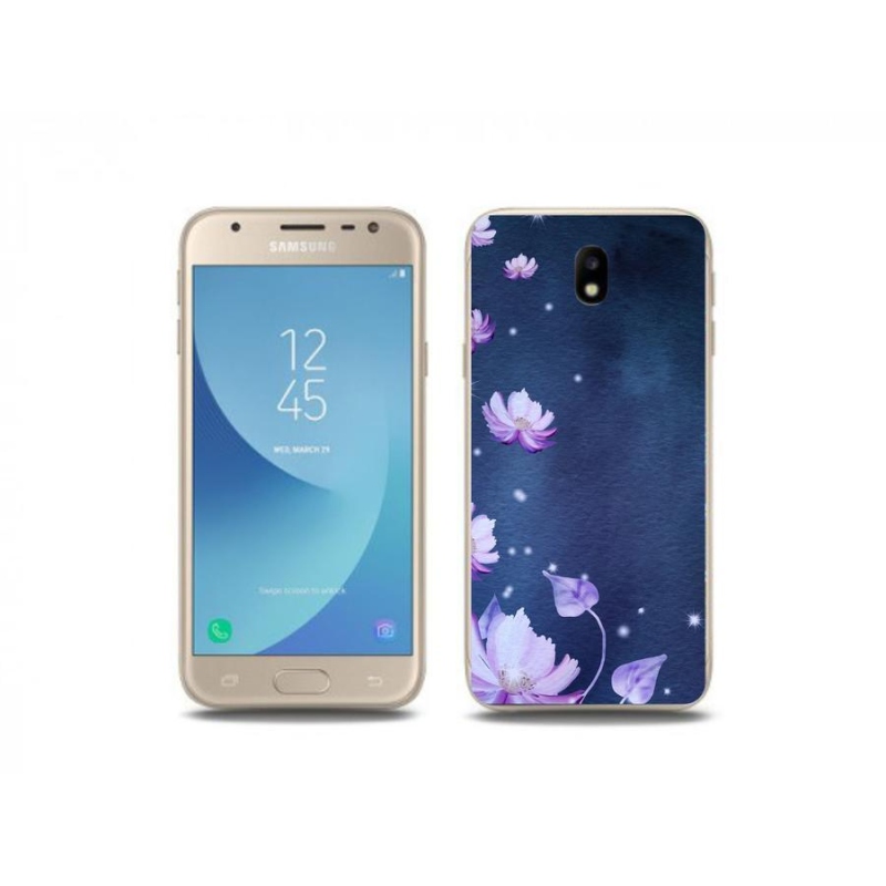Gelový obal mmCase na mobil Samsung Galaxy J3 (2017) - padající květy