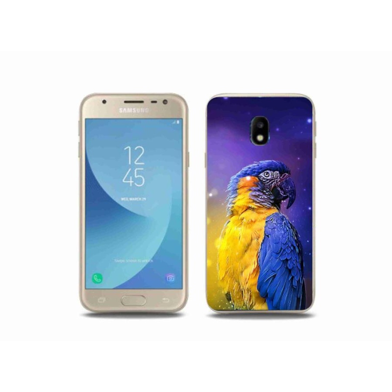 Gelový obal mmCase na mobil Samsung Galaxy J3 (2017) - papoušek ara 1