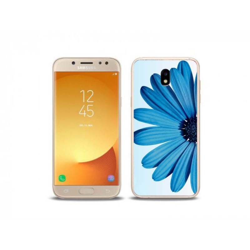 Gelový obal mmCase na mobil Samsung Galaxy J5 (2017) - modrá kopretina