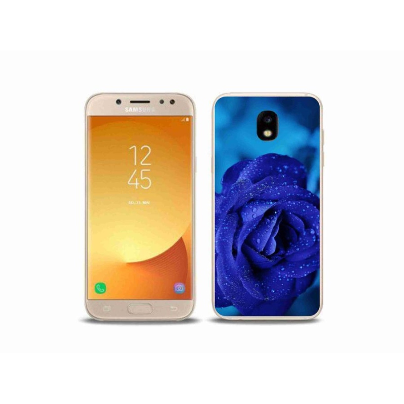 Gelový obal mmCase na mobil Samsung Galaxy J5 (2017) - modrá růže