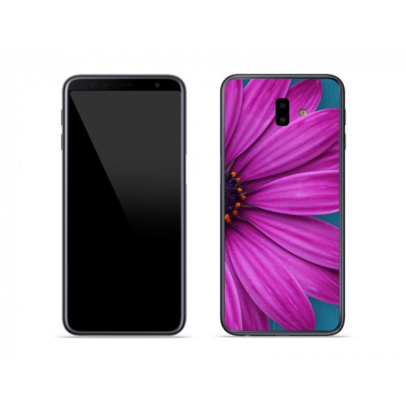 Gelový obal mmCase na mobil Samsung Galaxy J6 Plus - fialová kopretina