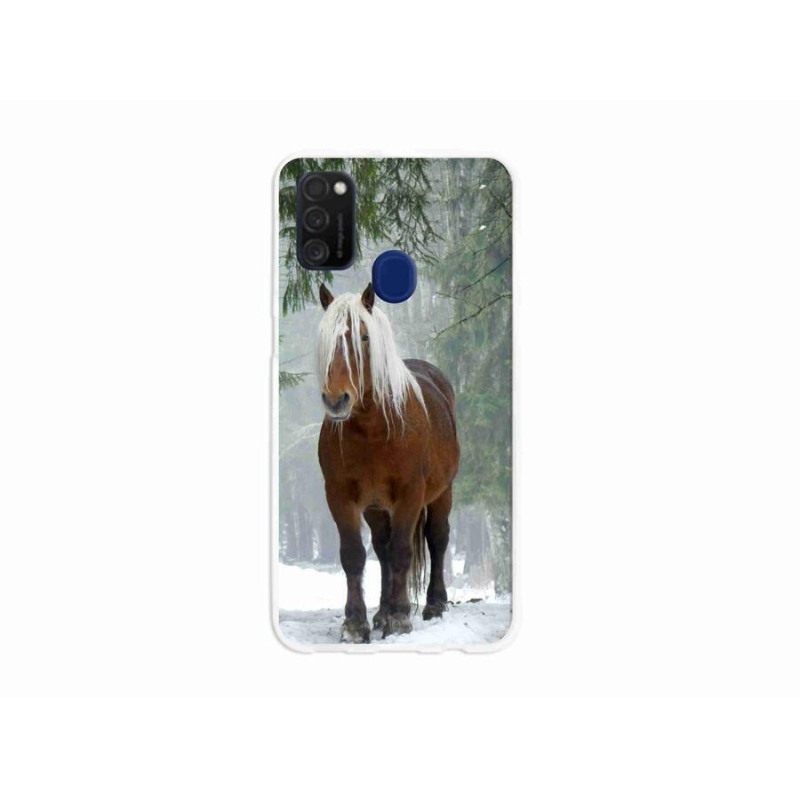 Gelový obal mmCase na mobil Samsung Galaxy M21 - kůň v lese