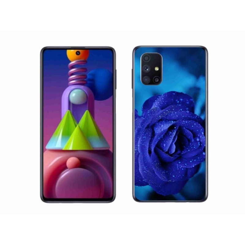 Gelový obal mmCase na mobil Samsung Galaxy M51 - modrá růže