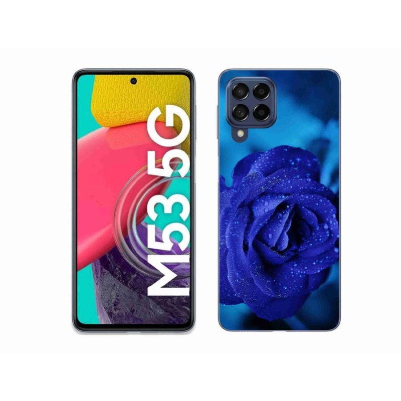 Gelový obal mmCase na mobil Samsung Galaxy M53 5G - modrá růže