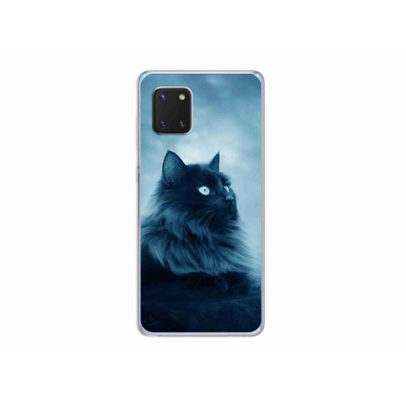 Gelový obal mmCase na mobil Samsung Galaxy Note 10 Lite - černá kočka 1