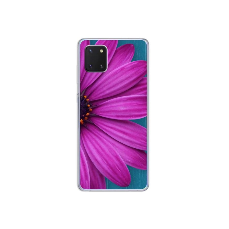 Gelový obal mmCase na mobil Samsung Galaxy Note 10 Lite - fialová kopretina