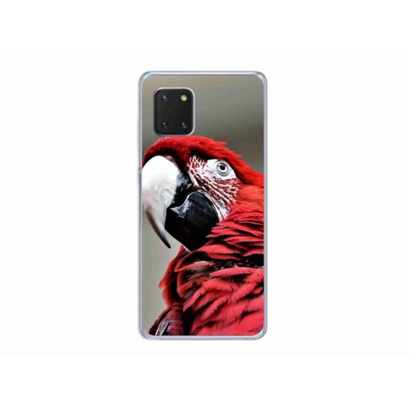 Gelový obal mmCase na mobil Samsung Galaxy Note 10 Lite - papoušek ara červený